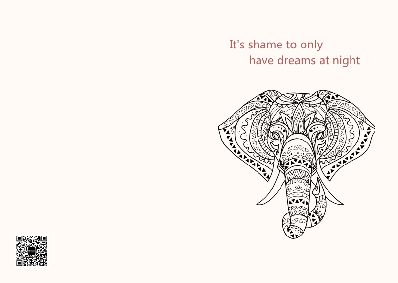 线稿图大象简洁记事本