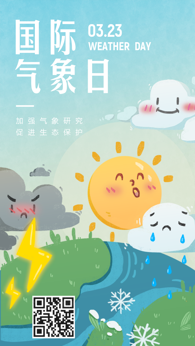 国际气象日环境保护海报