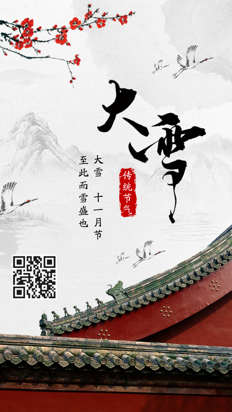 中国风传统节气大雪海报