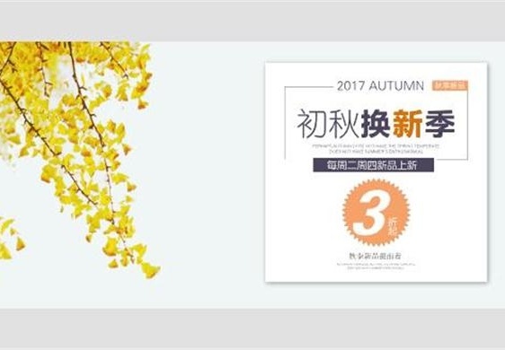植物风手绘秋季促销淘宝banner设计模板