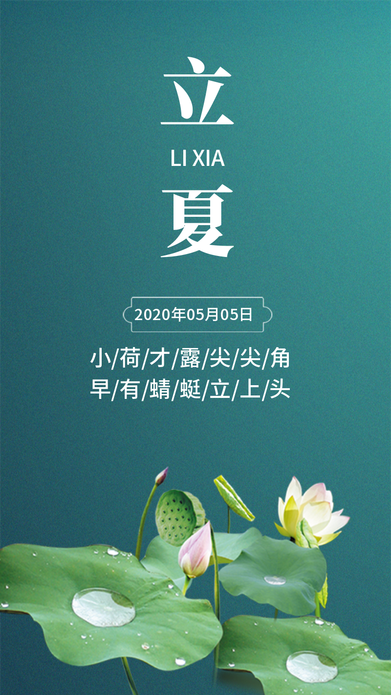 新中式立夏二十四节气海报