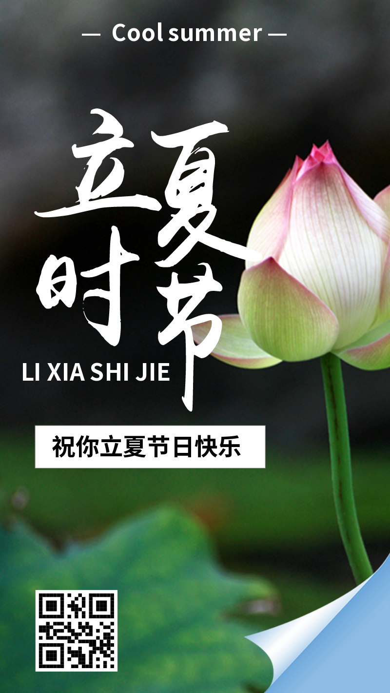 简约清新立夏时节宣传海报