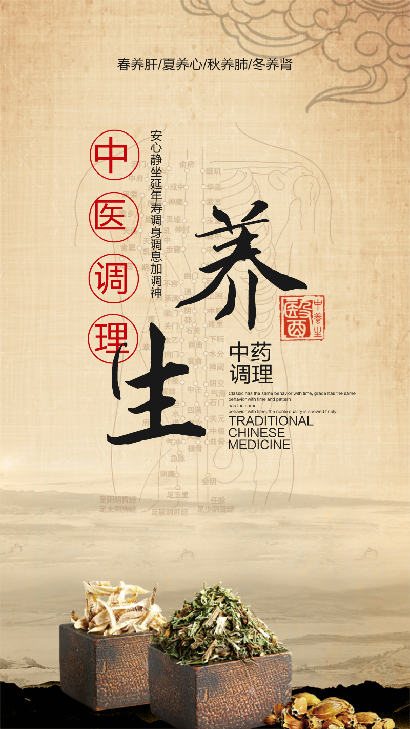 中药调理养生手机海报